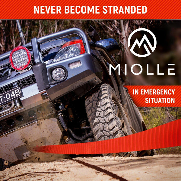 Miolle Tow Strap 3”x20’ with Loops and D-Hook Shackles - Miolle