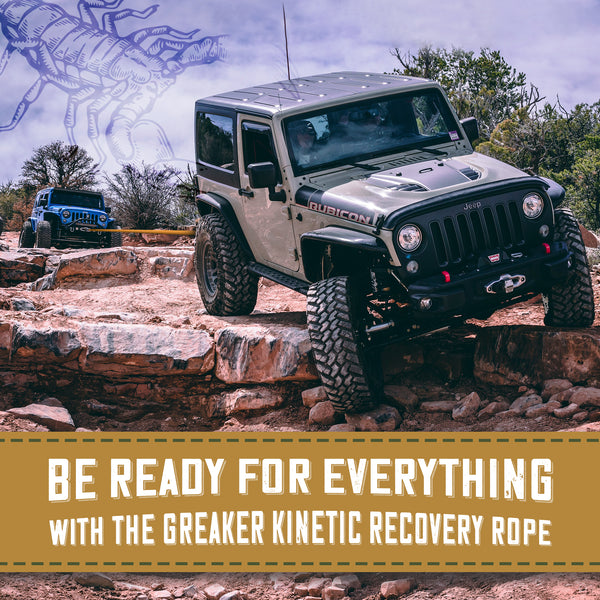 Greaker Limited Edition Kinetic Recovery Tow Rope Heavy Duty Offroad - Unique 4x4 Style (Gold Sahara, 3/4" x30')