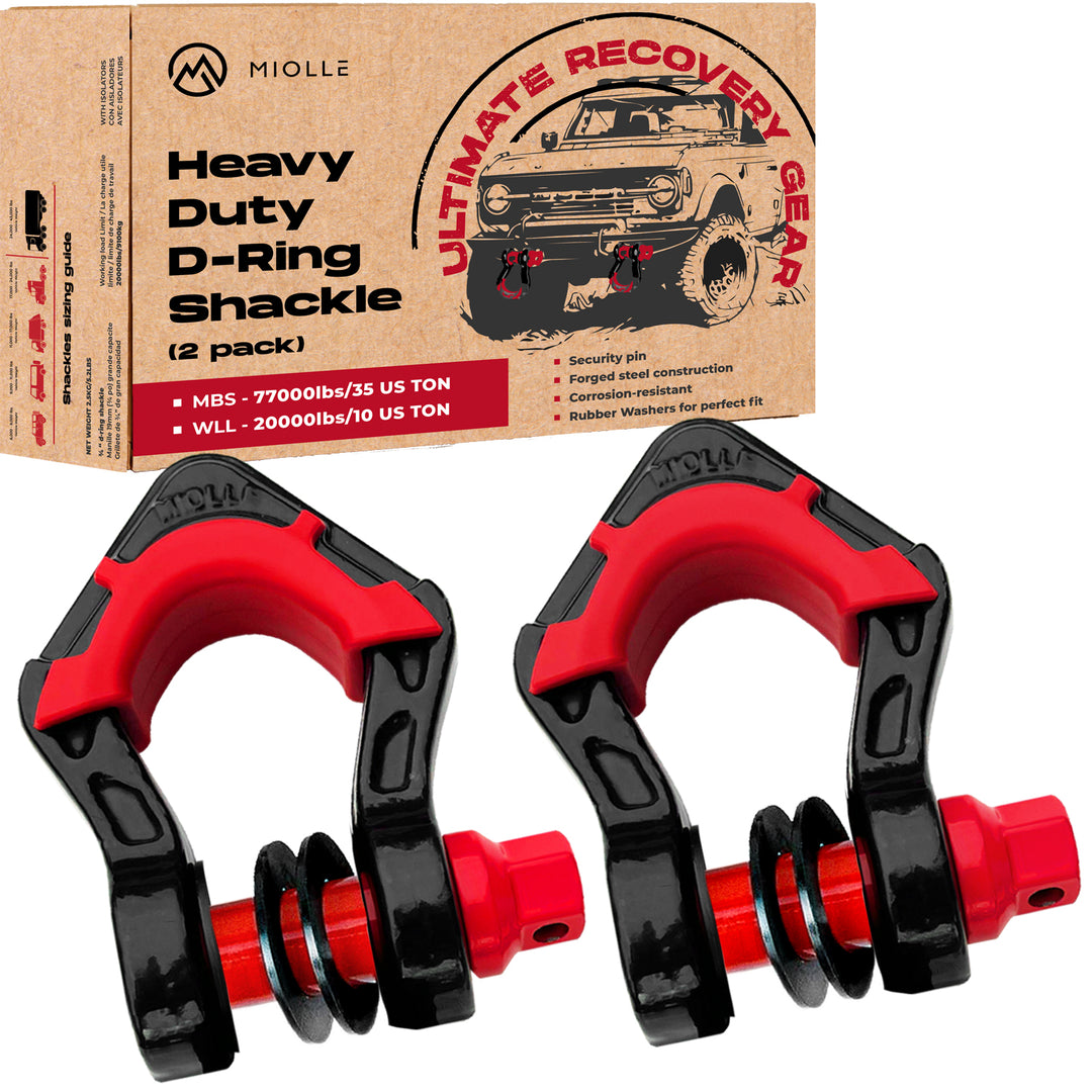Miolle Beast 2D Ring Shackle 3/4 with Anti-Theft Lock–77000Lbs MB